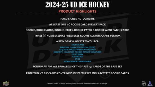 2024-25 Upper Deck Ice Hockey Hobby balíček - Image 8